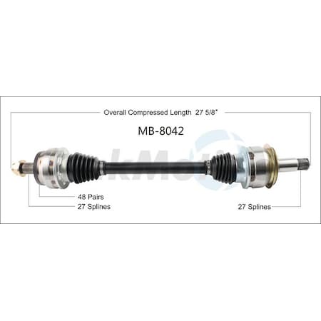 Surtrack Axle Cv Axle Shaft, MB-8042 MB-8042
